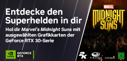 Marvel's Midnight Suns jetzt zu NVIDIA GeForce RTX 3090 (Ti), 3080 (Ti), 3070 (Ti), 3060 (Ti) dazu erhalten!