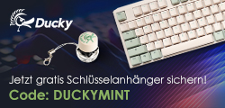 Jetzt Ducky Wobbly-Schlüsselanhänger zu Ducky One 3 Fuji, Yellow, Matcha, Classic oder Daybreak Gaming-Tastaturen sichern!