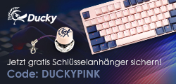 Jetzt Ducky Wobbly-Schlüsselanhänger zu Ducky One 3 Fuji, Yellow, Matcha, Classic oder Daybreak Gaming-Tastaturen sichern!